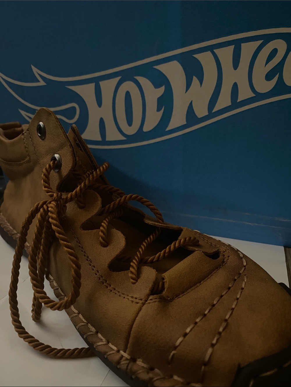 Nikon Brown Leather Chukka Boots with Rope Laces
